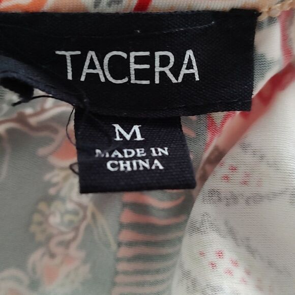 Tacera BoHo Multicolored Patterned Bell Sleeve Blouse Size M - Picture 5 of 5